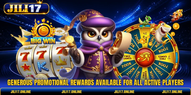 Generous promotional rewards available for all active players