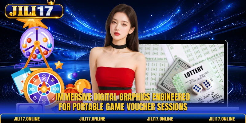 Immersive digital graphics engineered for portable game voucher sessions