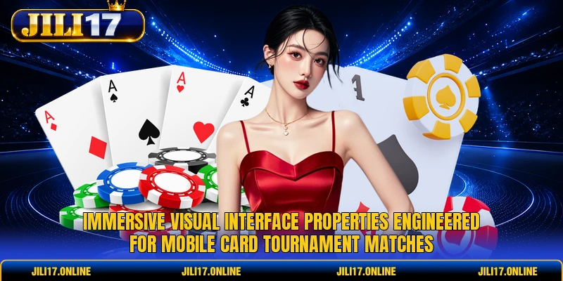 Immersive visual interface properties engineered for mobile card tournament matches