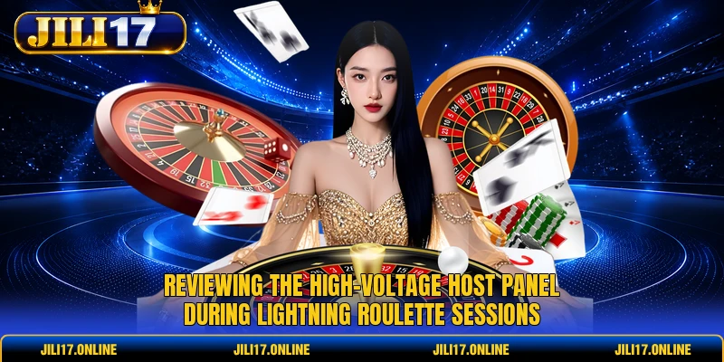 Reviewing the high-voltage host panel during Lightning Roulette sessions